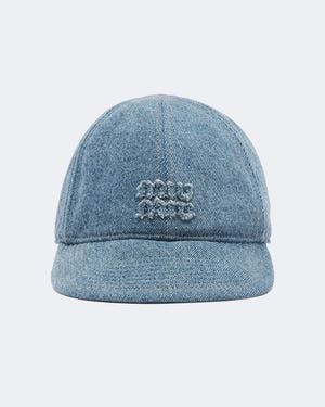 Miu Miu Denim Baseball Cap - Blue