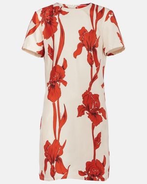 La DoubleJ Floral Silk Minidress - Red