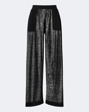 Alaïa Linen And Silk Wide-Leg Pants - Black