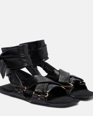 KHAITE Sandalen Boden Tie Aus Leder - Schwarz