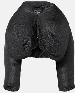 Y. Project Wattierte Cropped-Jacke - Schwarz