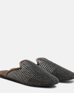 Brunello Cucinelli Monili Mules - Black