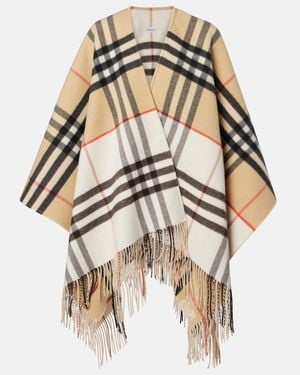 Burberry Cape Check Aus Kaschmir Und Wolle - Mettallic