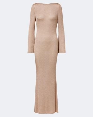 Alexandra Miro Dorian Knitted Maxi Dress - Natural