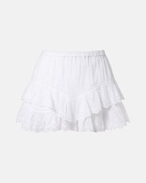 Isabel Marant Shorts Jocadia De Algodon Con Bordado Ingles - Blanco