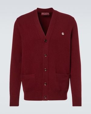 Gucci Cardigan Double G Aus Wolle Und Kaschmir - Rot