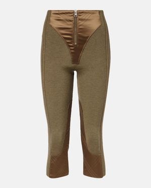 Jean Paul Gaultier Wool-Blend Capri Trousers - Green