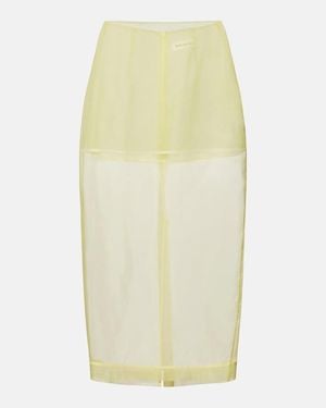 Frankie Shop Peri Sheer Silk-Blend Midi Skirt - Yellow