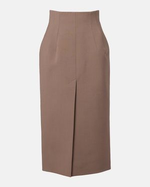 Mugler High-Rise-Bleistiftrock - Braun