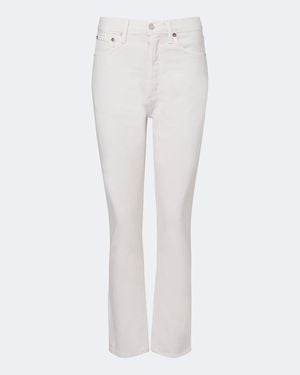 Agolde Jeans Cropped Rectos Riley - Blanco