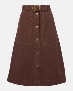 Moncler Midirock Aus Denim - Braun
