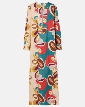 Adriana Degreas Printed Cotton-Blend Kaftan - White