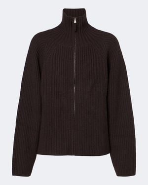 Jardin Des Orangers Wool And Cashmere Zip-Up Cardigan - Black