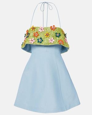 ALÉMAIS Yasmine Embellished Minidress - Blue