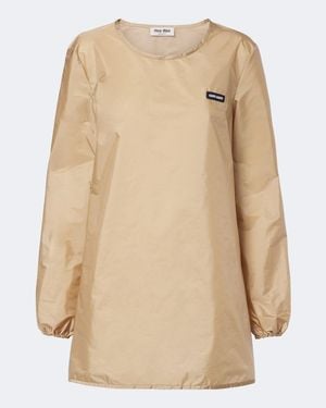 Miu Miu Logo Minidress - Natural