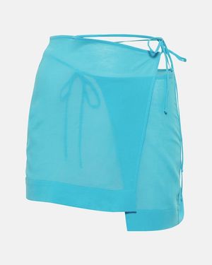 Nensi Dojaka Asymmetric Wrap Miniskirt - Blue