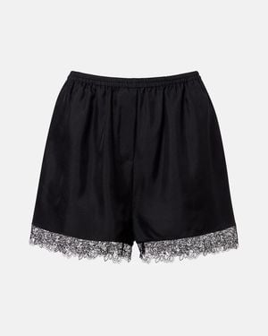 Rohe Shorts De Seda Con Encaje - Negro
