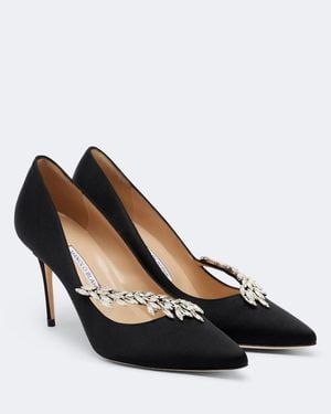 Manolo Blahnik Pumps Nadira Aus Satin Mit Kristallen - Schwarz