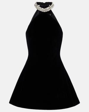 David Koma Crystal-Embellished Halterneck Minidress - Black