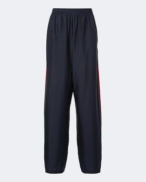 Gucci Trackpants Web Stripe Aus Seide - Blau