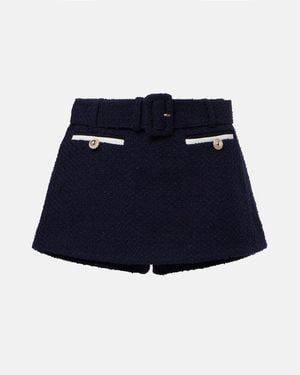 Self-Portrait Belted Boucle Skort - Blue