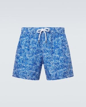 Fedeli Madeira Printed Swim Trunks - Blue