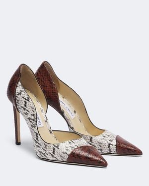 Jimmy Choo Brigitte Snake-Effect Leather Pumps - Brown
