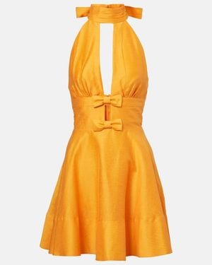 Rebecca Vallance Cera Cutout Halterneck Minidress - Yellow