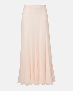 Chloé Pleated Silk Muslin Maxi Skirt - Pink