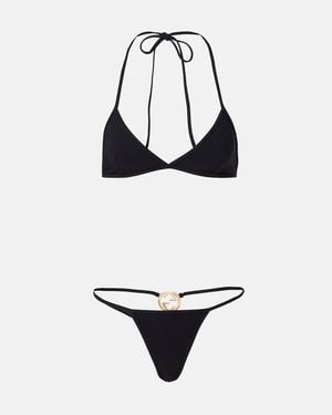 Gucci Bikini Interlocking G Aus Jersey - Weiß