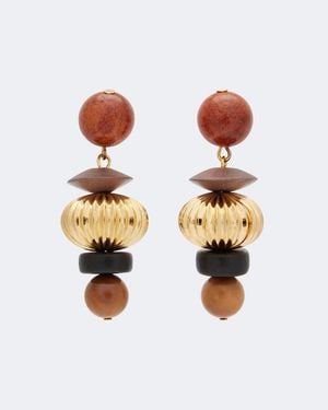 Jennifer Behr Lavon Embellished-Plated Drop Earrings - Multicolour