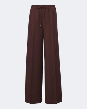 Max Mara Virgin Wool Wide-Leg Pants - Brown