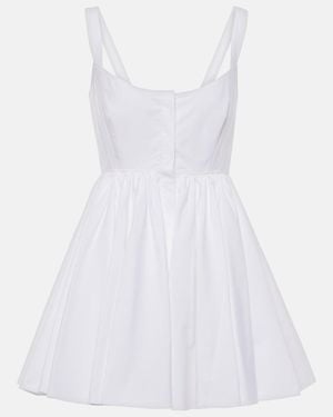 Alaïa Cotton Poplin Skater Dress - White