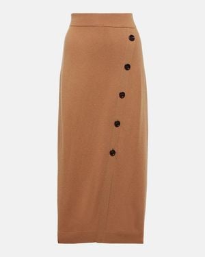 Jardin Des Orangers Cashmere And Wool Midi Skirt - Brown