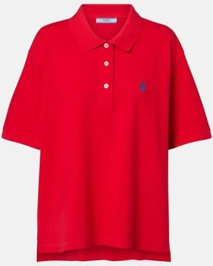 Prada Polohemd Aus Baumwoll-Pique - Rot