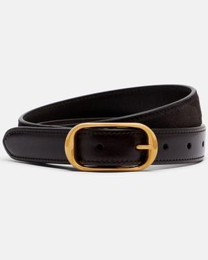 Nili Lotan Reine Leather And Suede Belt - Black