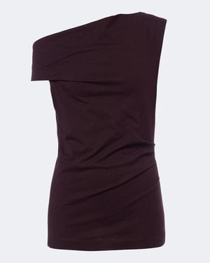 Dries Van Noten Top Asimetrico De Jersey De Algodon - Morado