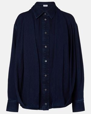 Loewe Draped Denim Shirt - Blue