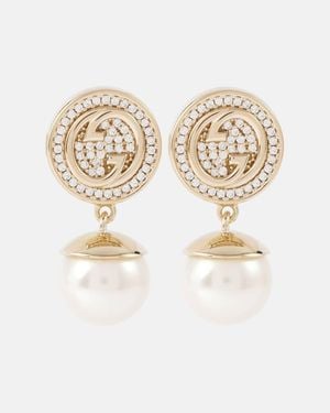 Gucci Pendientes Blondie Con Gg - Blanco