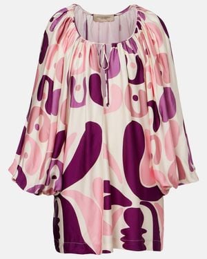Adriana Degreas Printed Satin Minidress - Pink