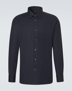 ZEGNA Cotton-Blend Shirt - Blue