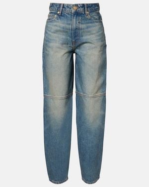 Ganni Stary Barrel-Leg Jeans - Blue