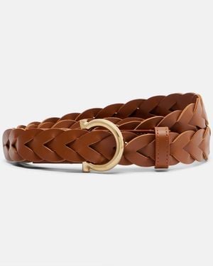 Ferragamo Guertel Gancini Aus Leder - Braun