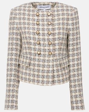 Veronica Beard Bentley Checked Tweed Jacket - White