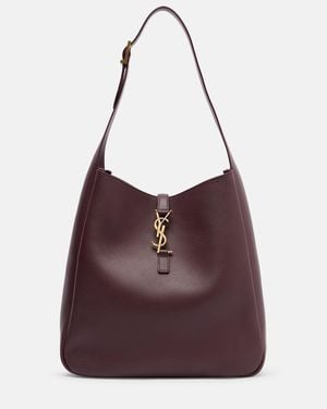 Saint Laurent Le 5 A 7 Large Leather Shoulder Bag - Purple