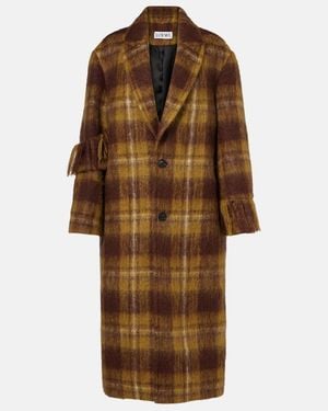 Loewe Fringed Mohair And Wool Coat - Brown