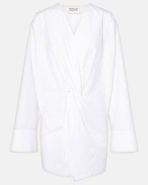 TOVE Destry Gathered Cotton Poplin Top - White