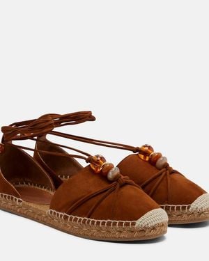 Jimmy Choo Lemi Embellished Suede Espadrilles - Brown