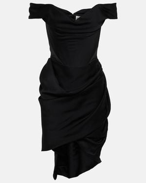 Vivienne Westwood Off-Shoulder Bustier Crepe Minidress - Black