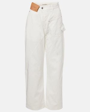 JW Anderson Jeans Rectos Bordados - Blanco